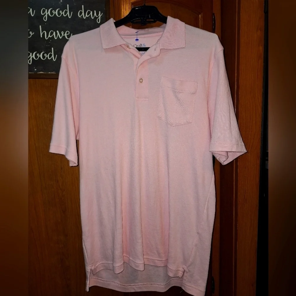 Croft And Barrow Mens Pink Polo Shirt In A Size Small. EUC. Preppy, Casual
